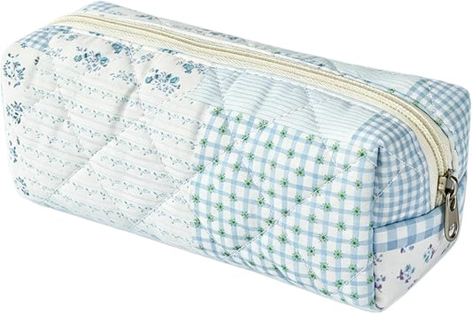 Pencil Case, Pencil Pouch for Women, Pencil Case Small, Pencil Pouch Aesthetic (Trend floral blue)