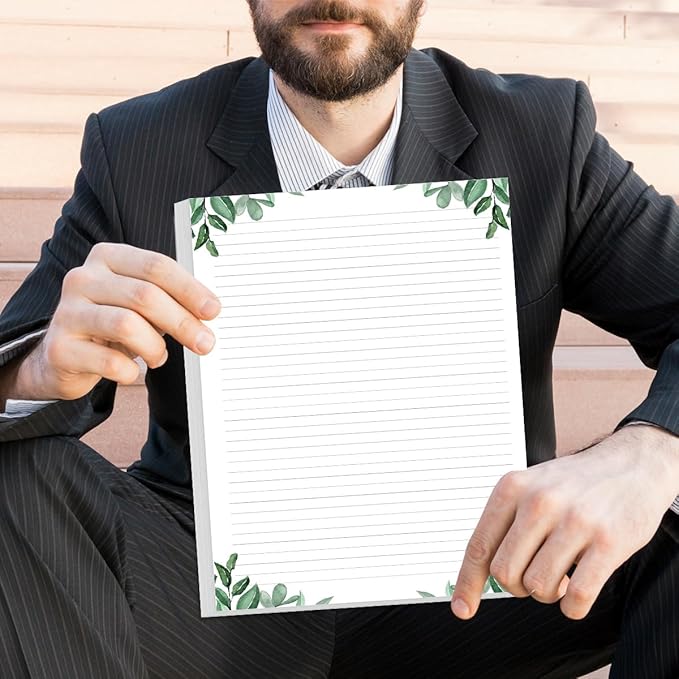 (3-Pack) Stationery Lined Paper, Letter Size Unpunched Ruled Filler Paper, 300Sheets / 600Pages Loose-Leaf Line Paper, 100gsm White Paper, 8.5'' x 11'', Leaf
