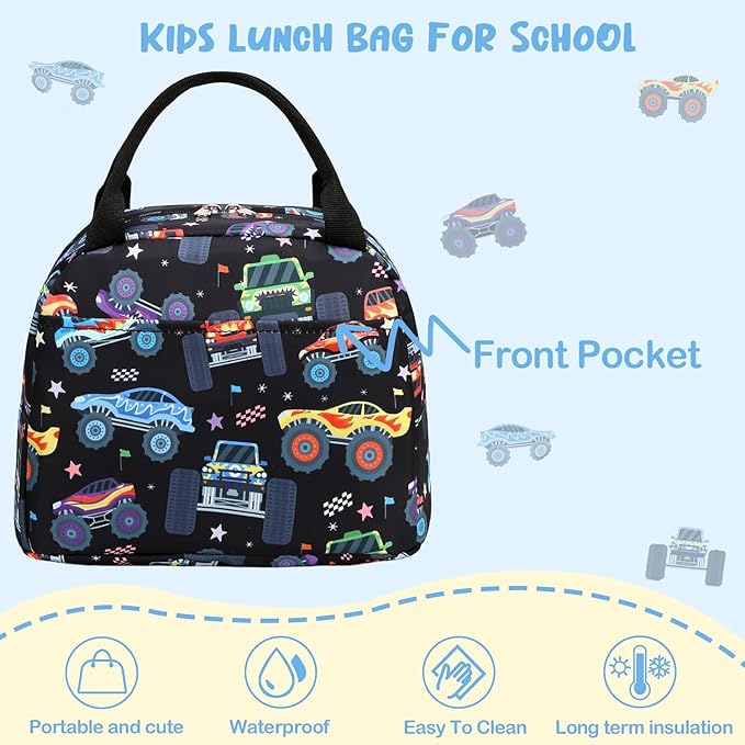 CAMTOP kids lunch bag Cute Insulated lunch box for Boys & Girls Leakproof loncheras for school