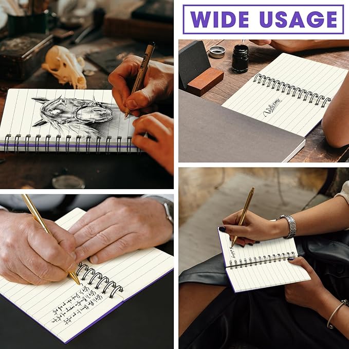 Jutom 18 Pcs Small Spiral Notebooks Memo Pads 3x5 Bulk Small Pocket Notebooks Mini Notepads with Lined Pages Mini Journals for Office School Work Supplies, 120 Pages (Dark Purple)