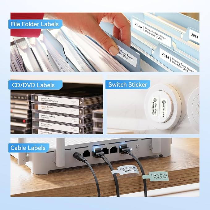 NIIMBOT Thermal Transfer Labels 0.52''x1.38'', Only for B18/N1 Label Maker | Long Storage Time, for Office Home Small Businesses Switch Labeling, Luminous Sticker(13mmx35mm)
