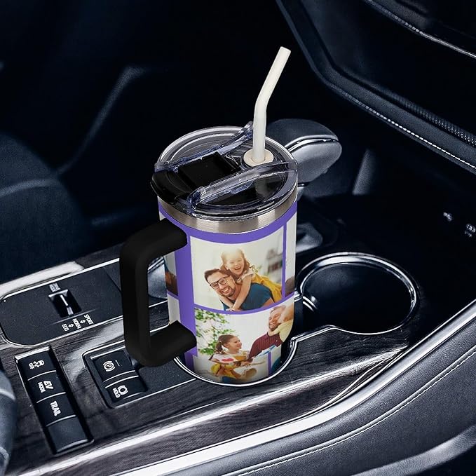 Personalized Tumbler Custom Vacuum Insulated Travel Mug Customizable Coffee Cup with Your Photos and Text Christmas Birthday Gift (Dad 01)