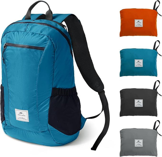 Naturehike 25L Lightweight Hiking Backpack, Waterproof Camping Packable Backpack Ultralight for Travel, Airplane, Small Hiking Daypack for Adults, Blue