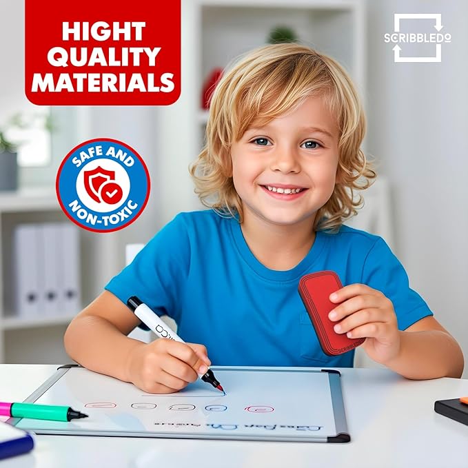 SCRIBBLEDO Magnetic Dry Erase Eraser White Board Eraser for Streak-Free Cleaning for Whiteboard Multi-Pack Dry Erasers for Classroom Office & Home 2 Pack