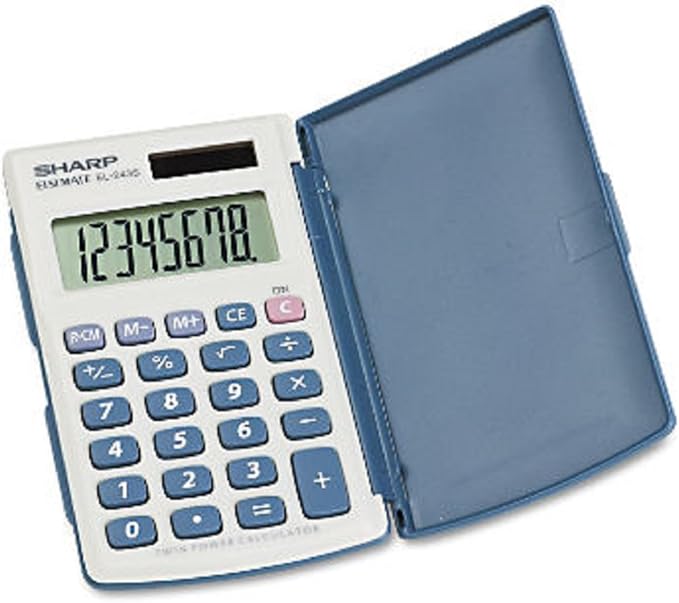 Sharp EL243SB EL-243SB Solar Pocket Calculator, 8-Digit LCD
