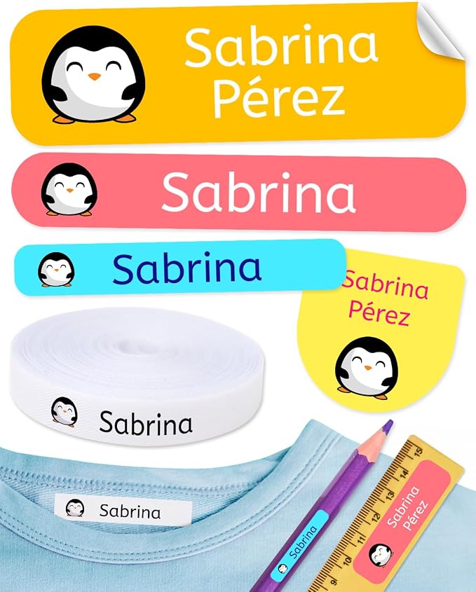 620 Custom Name Labels for Clothing & School Supplies – 400 Iron-On Fabric Labels + 220 Waterproof Stickers for School, Daycare & Nursing Home