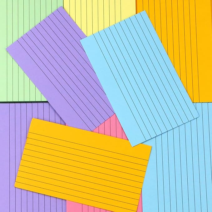 Bignc Index Cards Colored Notecards, 3 X 5 Inch Ruled Color Note Cards for School, Home & Office, Multi Colors Flashcards, Colorful Notecards,Pink Index Card Ruled, Purple Lined Flash Cards (600)