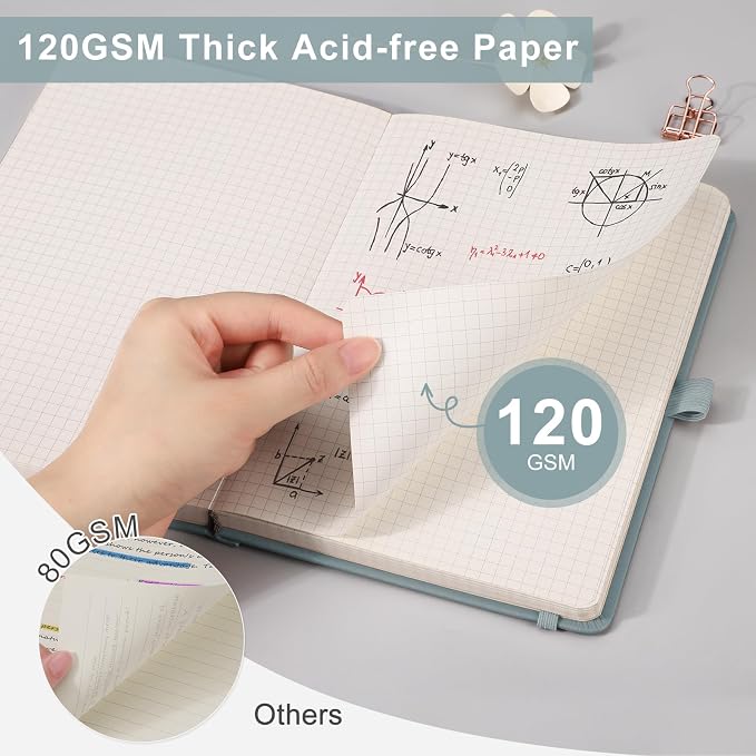 EMSHOI Graph Grid Journal Notebook, 256 Pages, A5 Size (5.7'' x 8.3'')