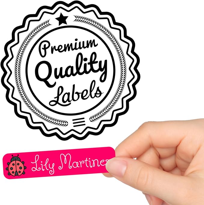100 x Customized Name Labels | Perfect Kids Daycare and School, Supplys Tag Labels, Cute Children's Pack, Waterproof Safe Multi