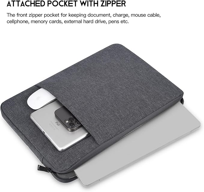15.6-16 inch Laptop Sleeve Case for HP Omnibook 16, HP Envy X360/Pavilion 15.6/ProBook 15, Lenovo IdeaPad 15, Acer Aspire 15, Dell Inspiron 16 Plus, Samsung Galaxy, Water-Resistant Computer Bag