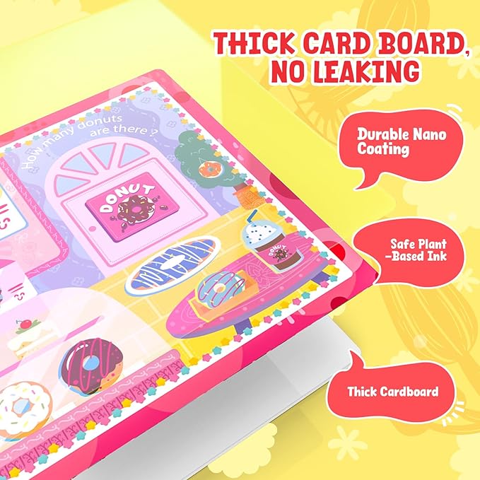 JoyCat Reusable Water Coloring Book for Toddlers 3-5, 14 Pages Number Tracing Magic Water Drawing Book, Mess-Free Preschool Learning Toys, Educational Gift for Boys Girls