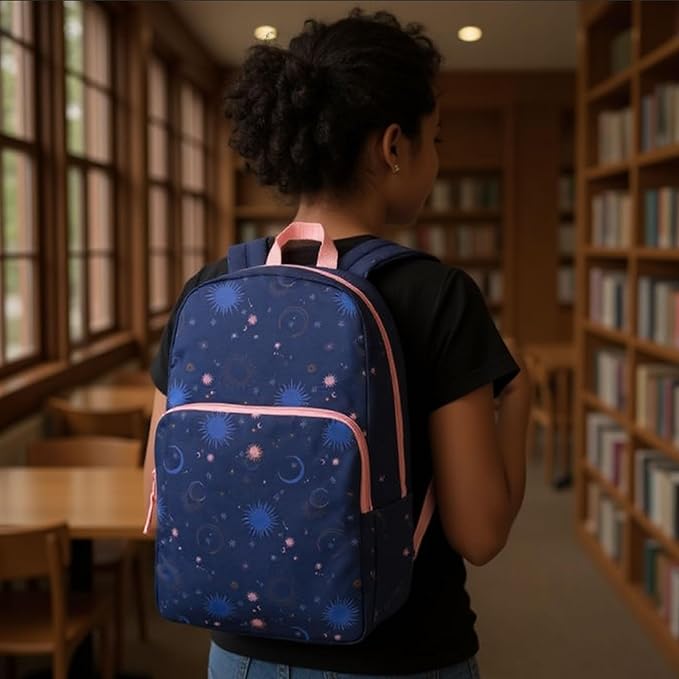Trail maker Fun School Backpack for Elementary Middle School Girls and Boys | 17 Inch Printed Backpacks for School Kids, Travel (Twilight Twirls)