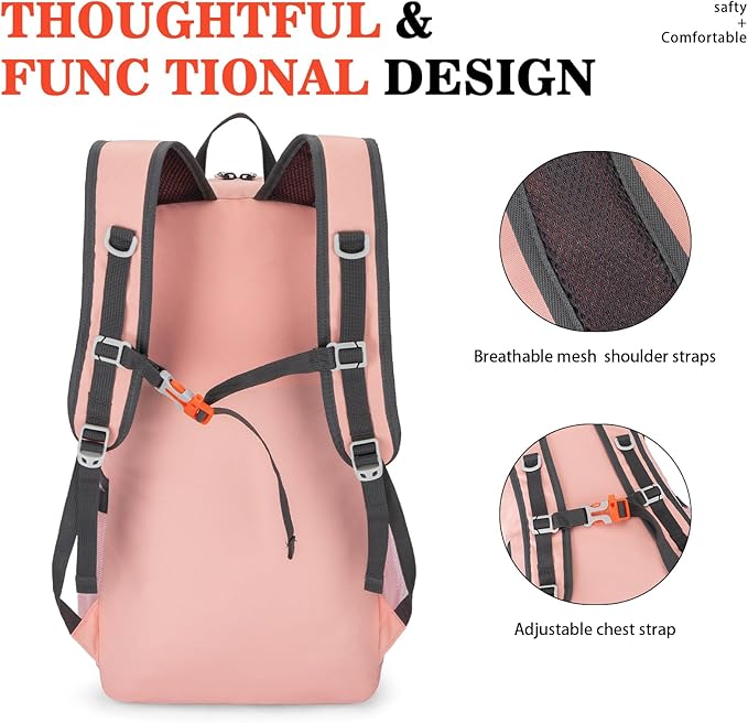 BAGPARKK Hiking Backpack,Large 35L Travel Backpacks for Men Women,Water Resistant Ultra Lightweight Foldable Packable Camping Daypack for Outdoor Sports