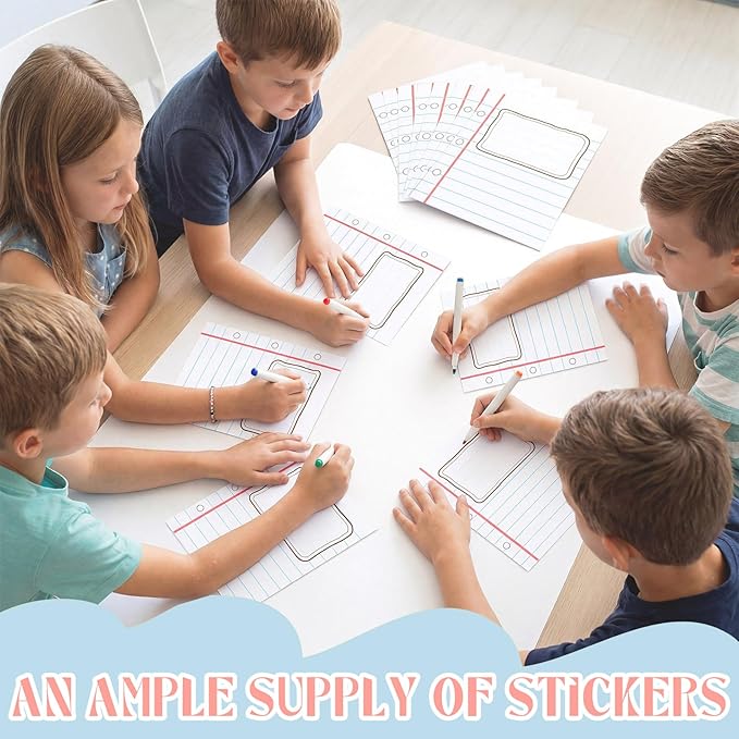 Epakh 36 Pack Name Tags for Desks Notebook Shaped Bulletin Board Decoration 6‘'x7'' Blank Name Tag Labels Learning Tool for Lockers Whiteboard Fridge Office Home Desktop Supply(Classic)