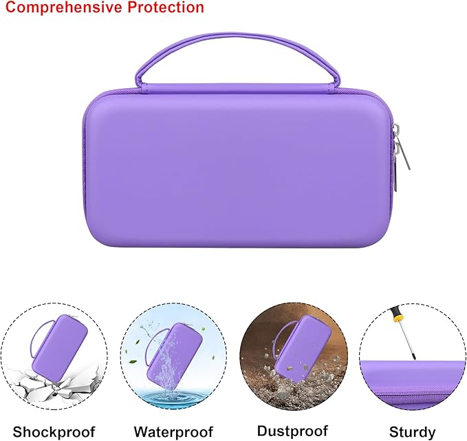 Elonbo Carrying Case for Texas Instruments TI-84 Evo/TI-84 Plus CE Evo Graphing Calculator, Extra Mesh Pocket Fits Charging Cable Charger Manual, Purple
