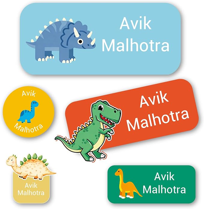 Personalized Daycare Name Labels for Kids (117 Labels) - Custom Durable Waterproof Name Stickers for Clothing Tags, Water Bottles, Lunch Boxes, and School Supplies - Dishwasher, Washer