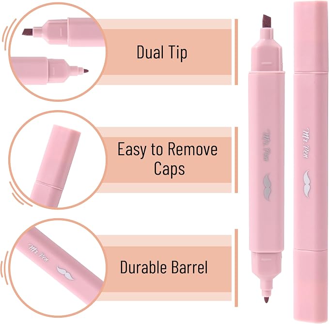 Mr. Pen- Aesthetic Bible Highlighters No Bleed Through Assorted Color, 8pcs | Ocean Mist, Cute Highlighter Dual Tip for Journaling Supplies and School Accessories, Bible Highlighters and Pens No Bleed