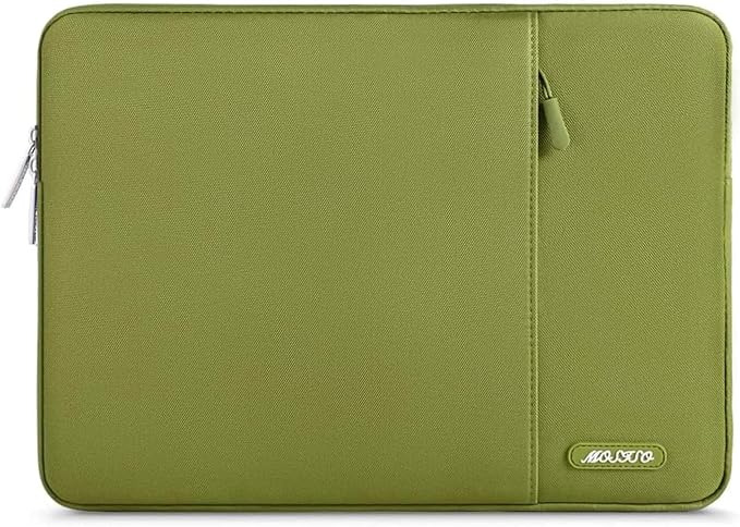 MOSISO Laptop Case 15 inch, 15 inch Laptop Sleeve Compatible with MacBook Air M5 A3448 M4 A3241 M3 A3114 M2 A2941 2026-2023, Dell XPS, Polyester Vertical Computer Sleeve Bag with Pocket, Chartreuse