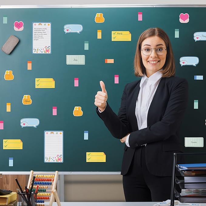 B1ykin School Counselor Sticky Notes Set - Advocate Support Empower Self-Stick Notes Pad, 550 Sheets Writing Memo Pages Sticky Notepad for Teacher Appreciation Gifts, School Office Party Favors (4Pcs)