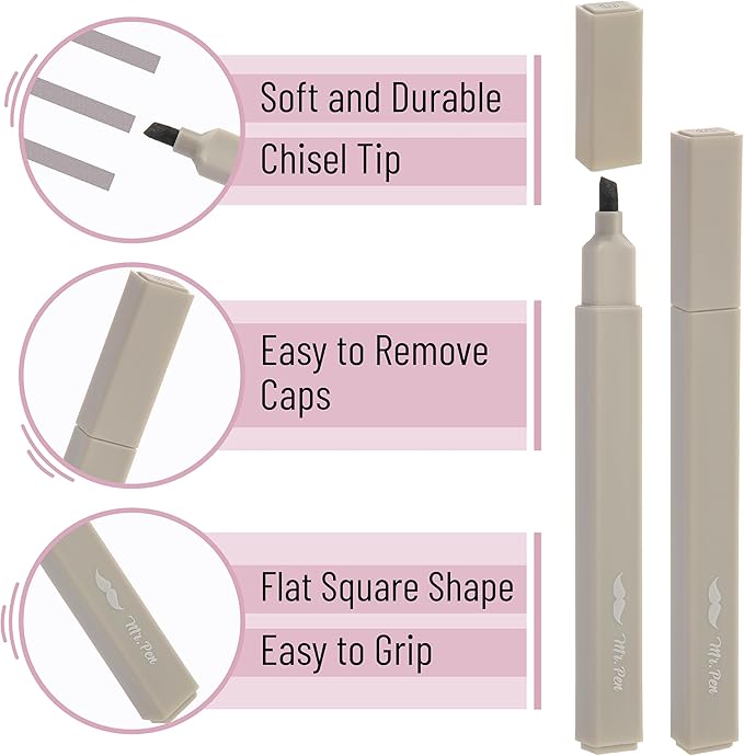 Mr. Pen- Aesthetic Highlighters No Bleed, 8 Pack, Neutral Colors, Chisel Tip, Cute Highlighters Assorted Colors for Journaling, Highlighting, Underlining, Fast Dry, Back to School Supplies