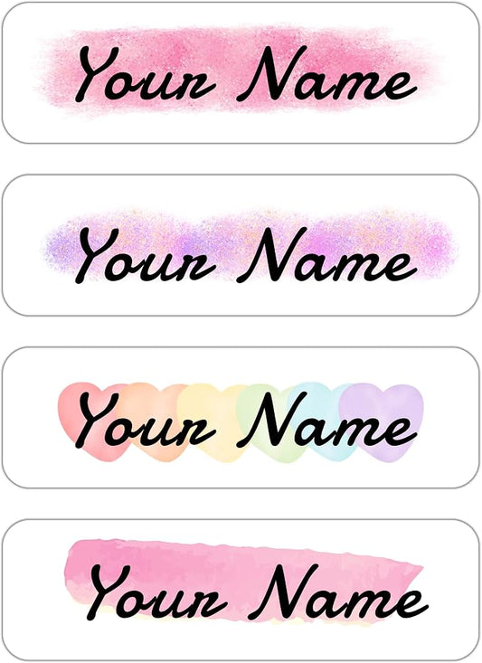 Custom Waterproof Dishwasher Safe Kid Name Labels for Daycare(128 Pack), Camp, School Supply, Baby Bottles, Lunch Boxes and Cups, Travel. Cute Personalized Design Name Stickers (Pattern 16)