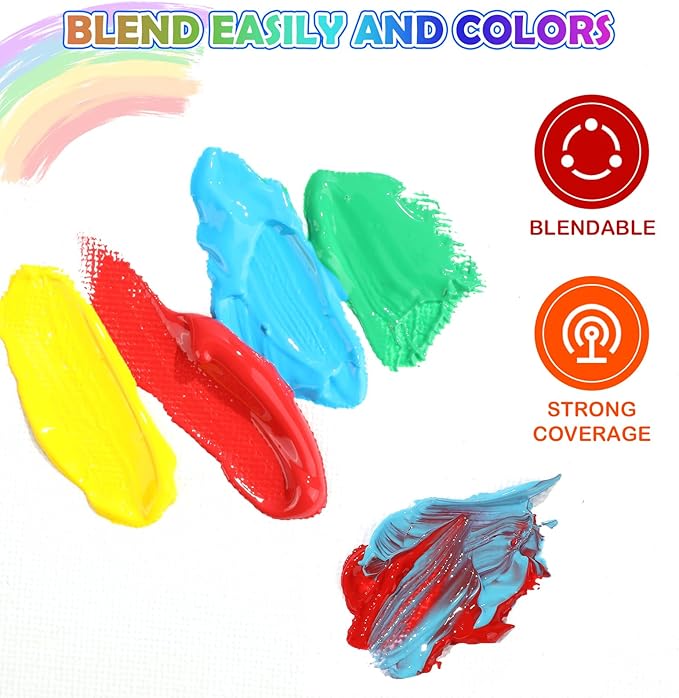 AROIC 16 Colors Washable Finger Paint, Non-Toxic, Art Painting Supplies for Artist, Finger Painting Supplies for Children Age 12+ and Adult, Hand Paint Set DIY Crafts