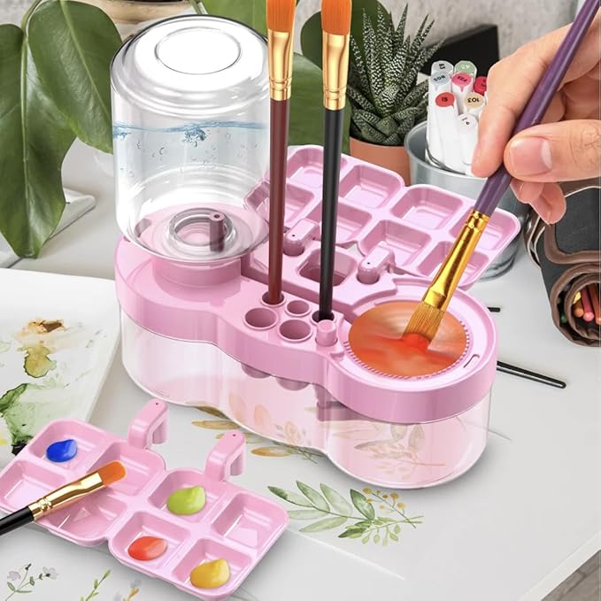 Paint Brush Cleaner, Multifunctional Acrylic Face Paint Brush Washing Station Brush Water Cup for All Purpose Oil Watercolor Painting Artist Professional Kit,Gift Art Supplies for Kid Adult