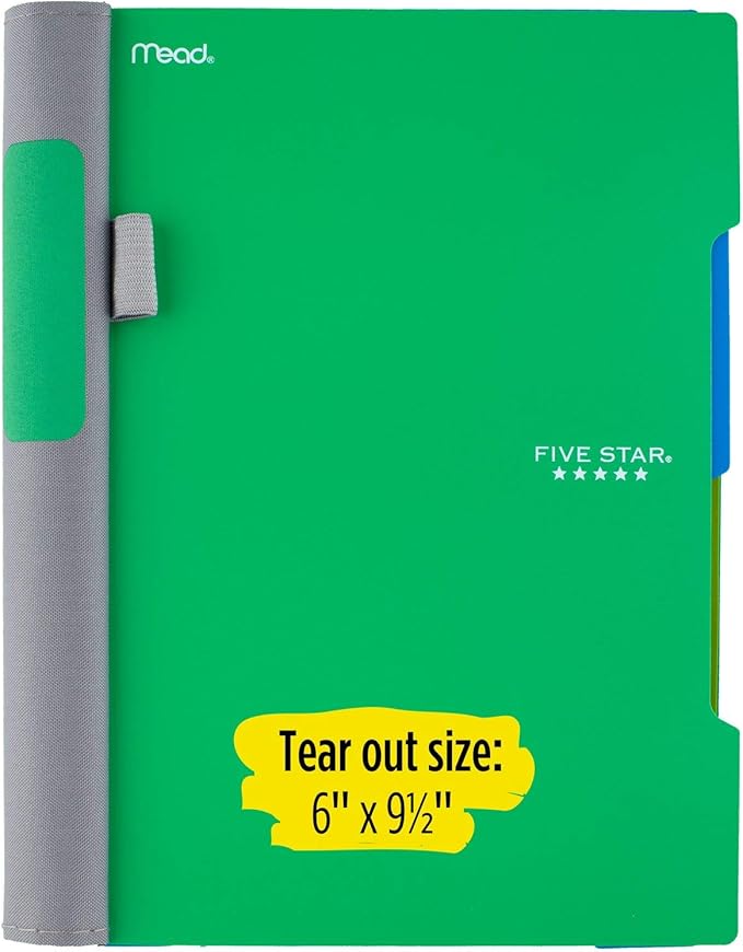 Five Star Advance Spiral Notebooks, 2 Subject, College Ruled Paper, 100 Sheets, 9-1/2" x 6", Assorted Colors, 6 Pack (38642)