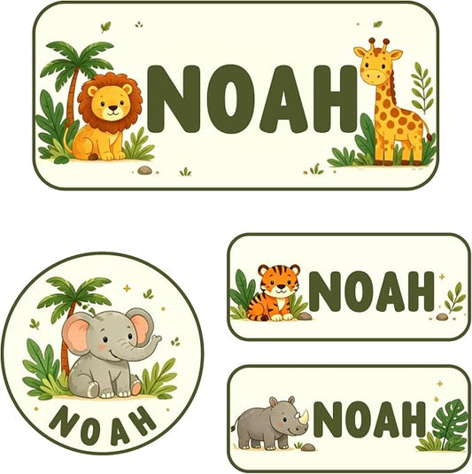Personalized Custom Name Labels, 120 Waterproof Stickers, Multi-Size for Water Bottles, Clothing Tags, Lunch Boxes and Backpacks
