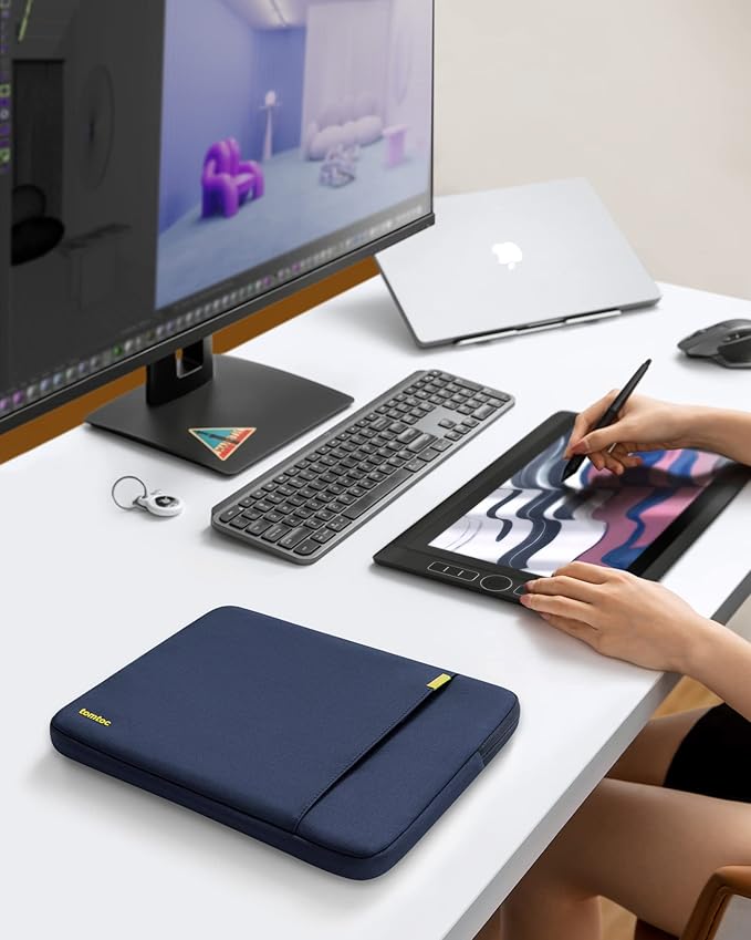tomtoc 360° Protective Laptop Sleeve for 16-inch MacBook Pro M5 Pro/Max (2026) A3428 A3429, M4/M3/M2/M1 A3403 A3186 A2991 A2780, Water-Resistant MacBook Case Bag with Accessory Pocket Fits Dell XPS 16