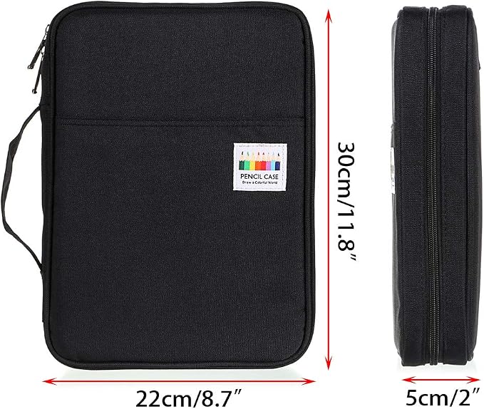 BTSKY Portable Colored Pencil Case - Colored Pencil Organizer Holds 166 Pencils or 112 Gel Pens Large Capacity Zippered Pencil Holder Gel pens