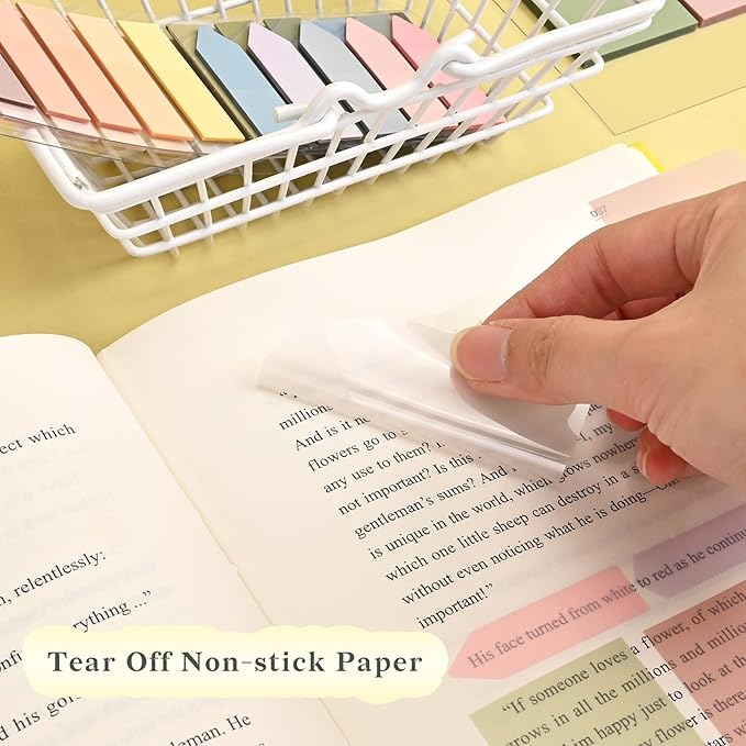 Temiary 1050Pcs Dark Transparent Sticky Notes, Waterproof Writable See-through Highlighter Strips Translucent Index Page Tabs Clear Stickers For Home, Office, Notebook, Annotating Memo