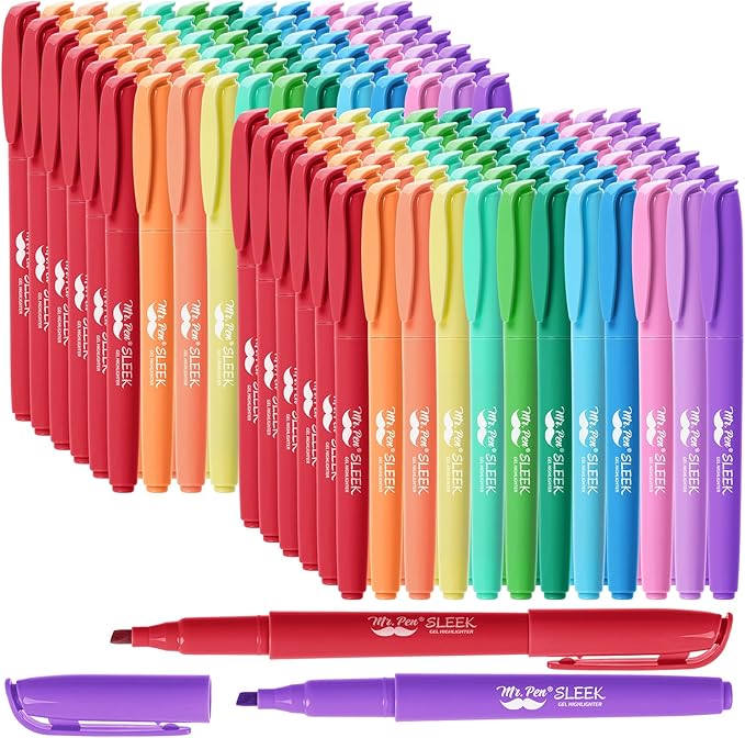 Mr. Pen- Highlighters, 144 Pack, Bulk Set, Assorted Colors, Chisel Tip, Quick-Dry, Smear-Resistant, Odorless Highlighters Bulk for School, Office & Journaling