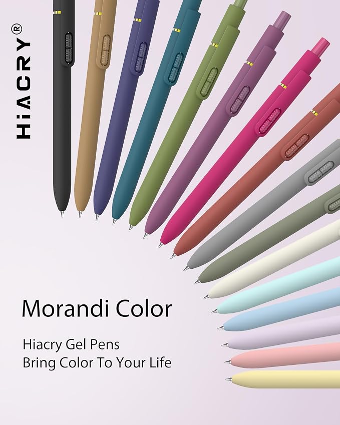 Hiacry 16 Pack Gel Pens, Quick-Dry Black Ink-0.7 MM Fine Point Fidget Pens | Smooth Writing, Stress Relief, No Smear, Journaling, Note Taking, School, Office, Gift, Students & Adults (Vintage+Morandi)