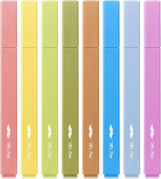 Mr. Pen- Aesthetic Highlighters No Bleed, 8 Pack, Autumn Colors, Chisel Tip, Cute Highlighters Assorted Colors for Journaling, Highlighting, Underlining, Fast Dry, Back to School Supplies
