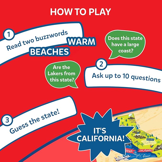 Skillmatics Guess in 10 States of America, Educational Travel Card Game for Ages 8 and Up, Boys, Girls, and Kids Who Love Board Games, Geography and History