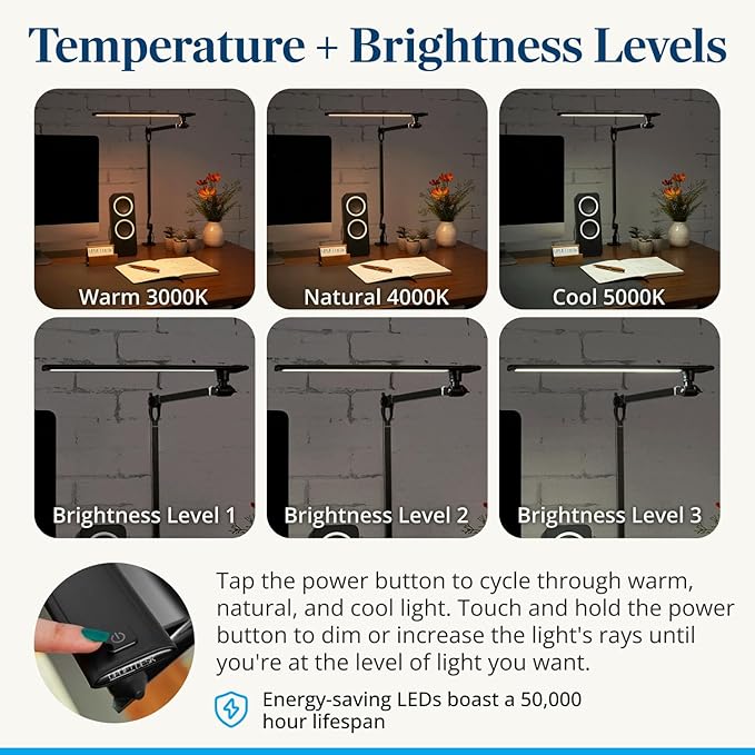 Uplift Desk E7 LED Clamp Lamp (Black)