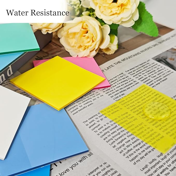 Transparent Sticky Notes Set, 14 Pack Clear Notes 3x3 Inch, Writable Translucent Memo Pads 700 Sheets for Office & School Supplies (14, Colorful)