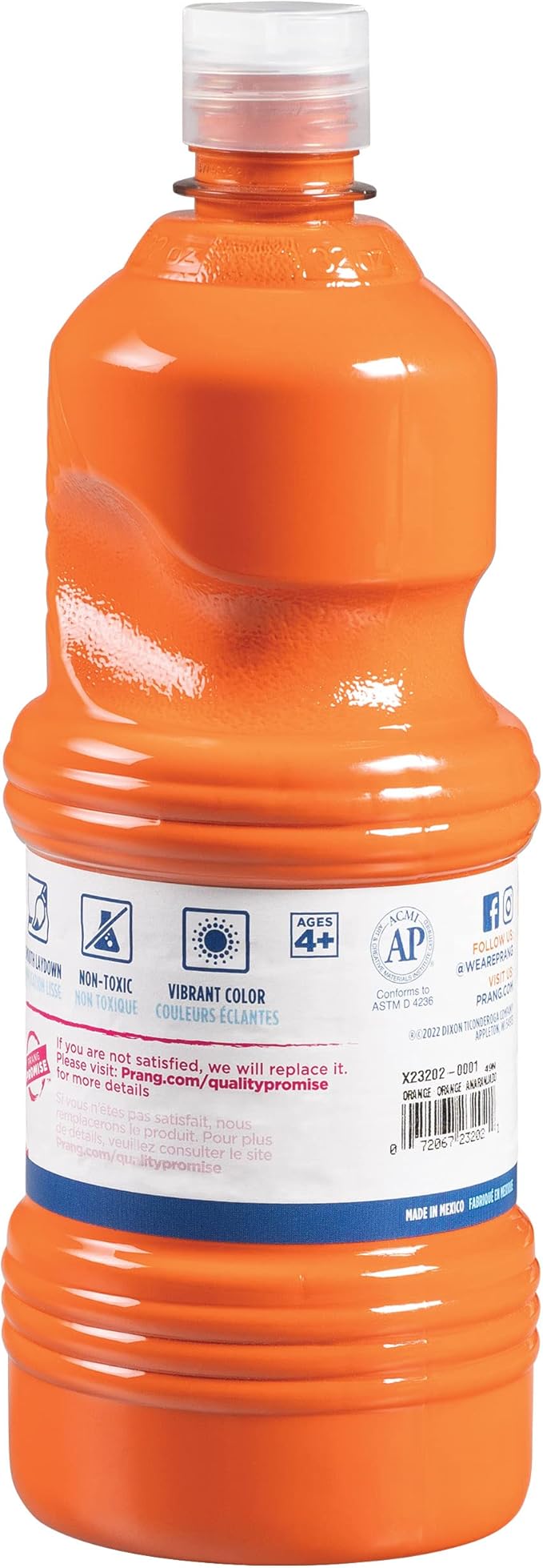 Prang Washable Tempera Paint, Orange, 32 Oz., 1 Count