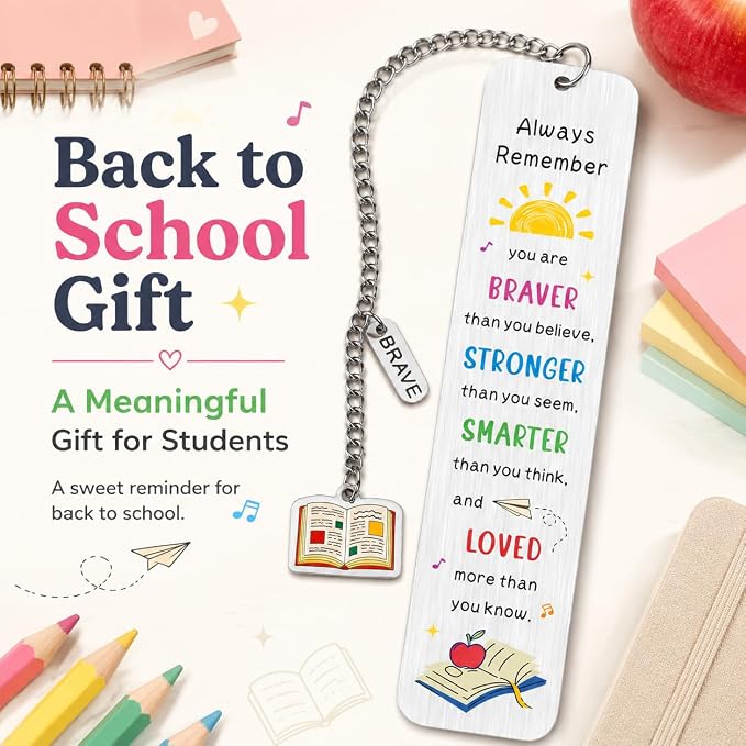 Back to School Supplies for Teen Girls Boys, Bookmarks for Kids, 5th 6th Grade Back to Middle School Gifts for Students First Day of Schools Book Marks for Reading Kids Dorm Room Essentials