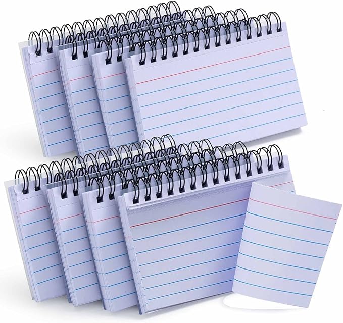 PRIMBEEKS 400 Pcs Premium Index Cards, 3 x 5 Inch White Learning Card, Double-sided Available Note Cards, White Paper Ring Index Card Note Taking Paper for Studying, School, Memory
