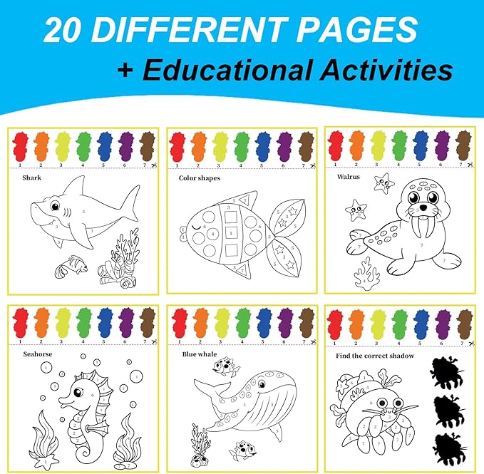 Paint with Water for Toddlers Ages 3-5 - Water Coloring Books for Kids - Toddler Arts and Crafts for Boys - Girl Project for 5 4 3 Year Old - Watercolor Painting Book - Kid Art Supplies Craft Kit