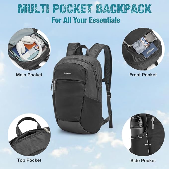 G4Free 18L Lightweight Packable Hiking Backpack for Men Women | Small Foldable Daypack for Travel Camping Trip