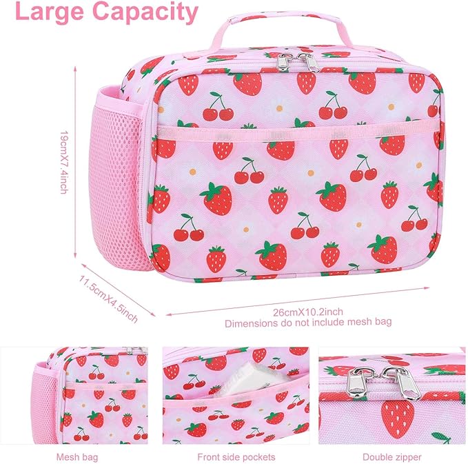 RHCPFOVR Kids Lunch Bag - Insulated Lunch Box for Boys Girls,Washable Lunch Bag and Reusable Toddler Leak-proof Lunchbox for School and Daycare