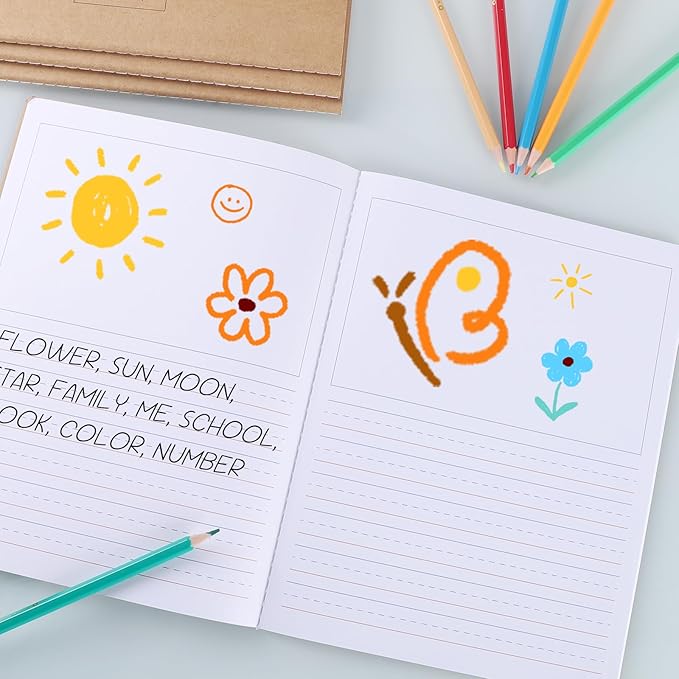 zmybcpack 12 Pack Primary Composition Notebook 9.75" x 7.5" Primary Journal Handwriting Practice Notebook Draw and Write Journal for Kids to Write Stories（32 Sheet/64 Page)