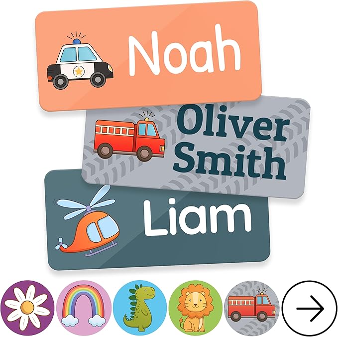 TagBuddy® Personalized Daycare Name Labels for Kids [70pcs] - Waterproof Name Stickers for School, Baby Bottles & Clothing - Custom Name Stickers - Washable Stick On Labels (1.2”x0.5”)