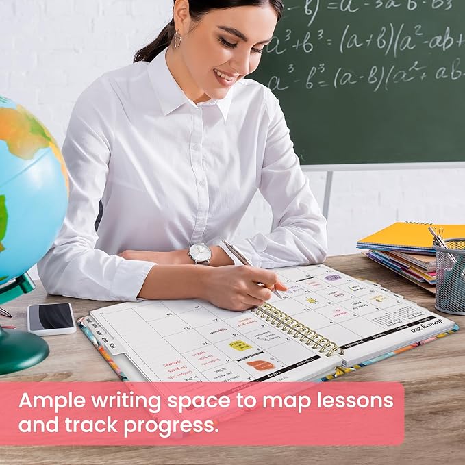 Academic Planner 2026-2027, Weekly and Monthly Calendar Book, July 2026 – June 2027, Hardcover Planner with Tabs, Perfect for Teachers, Students, Women & Men, A4 (8.5" x 11") - Pastel Garden
