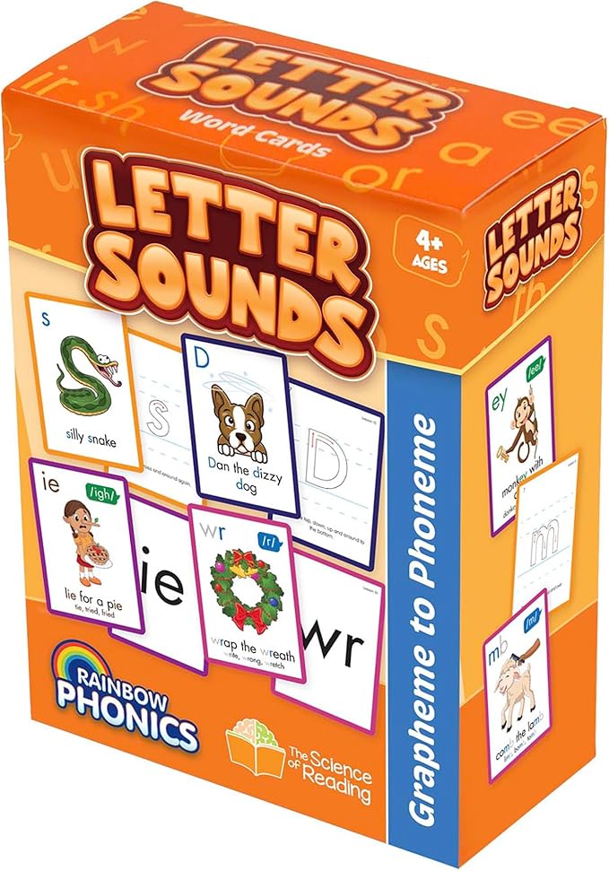 Junior Learning: Rainbow Phonics - Letter Sounds - 151 Word Cards, Flash Cards for Learning Spelling-to-Sound Patterns, Level Based Cards, Kids Ages 4+