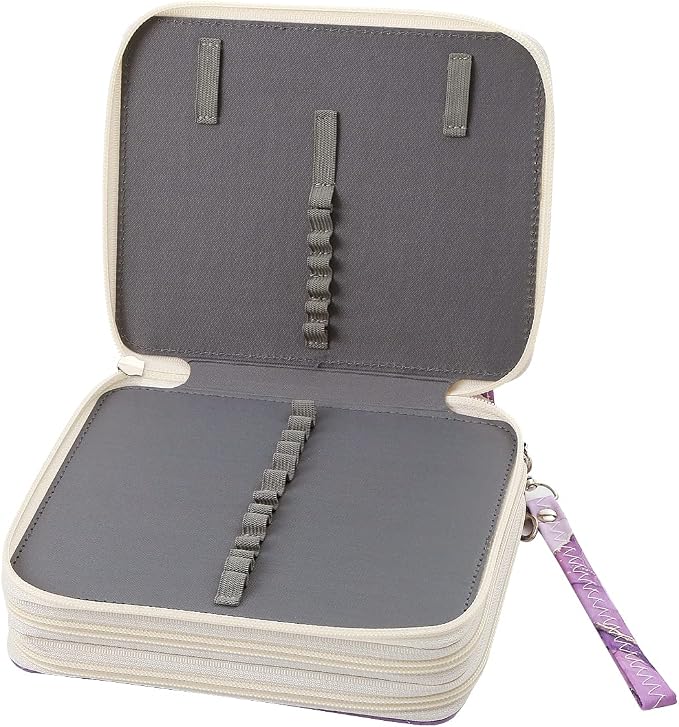 72 Slots Pencil Case Organizer w/Removal Handle Strap | 3-Layer Zipped Pencils Box Large for Colored Pencils Watercolor Pencils for Office and Travel for Artist