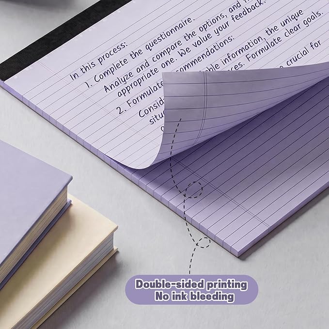 Thboxes 2 Pack Wide Legal Pads, 11 x 9.5 In Landscape Note Pads, 60 Sheets